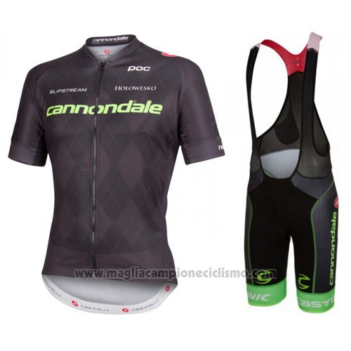 2016 Abbigliamento Ciclismo Cannondale Nero Manica Corta e Salopette